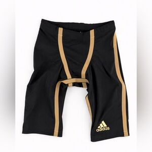 Adidas Adizero FS Jammer Swim Shorts Black Gold NWT
